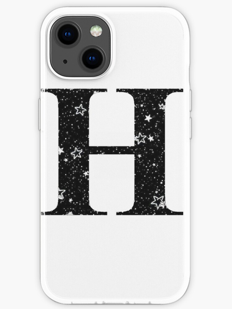 Letter H White Stars Black Sky | iPhone Case