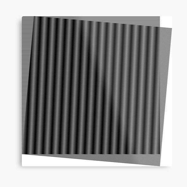 #Squares #Black #White #Stripes Intersections Rug Symbol Design Illustration sign shape Metal Print