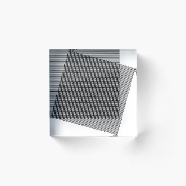 #Squares #Black #White #Stripes Intersections Rug Symbol Design Illustration sign shape Acrylic Block