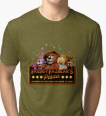 Five Nights at Freddy's Freddy Fazbear's Pizza FNAF logo Tri-blend T-Shirt