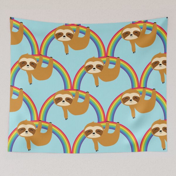 Item preview, Sloth on Rainbow, Cute Sloth Hangign on Rainbow, Take it Slow  designed and sold by Mandala108.