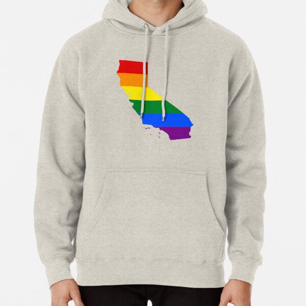LGBT Flag Map of California Pullover Hoodie
