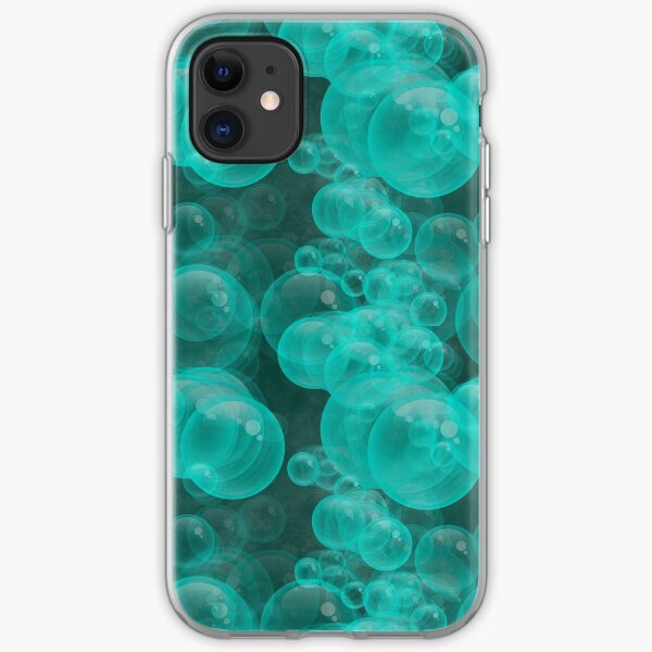 Small Aqua Soap Bubbles iPhone Soft Case