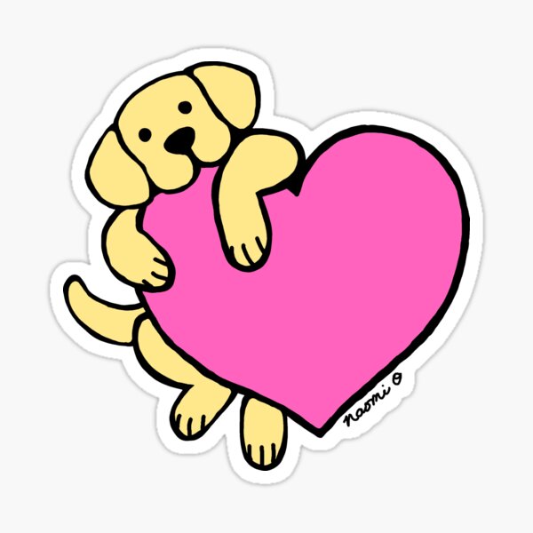 Item preview, Yellow Labrador and Pink Heart designed and sold by HappyLabradors.