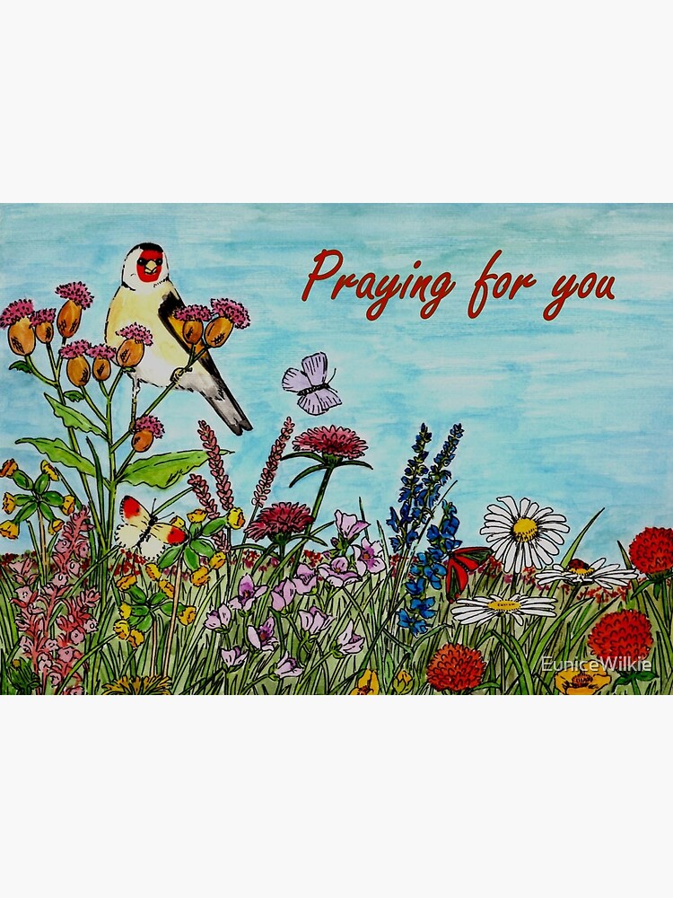 Thumbnail 2 of 2, Greeting Card, Flower Meadow - Praying for You Card designed and sold by EuniceWilkie.