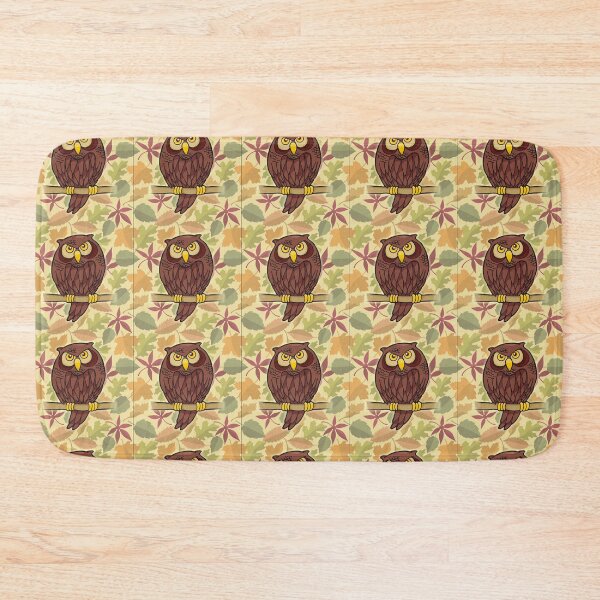 Item preview, Owl cartoon on light leaves background designed and sold by sifis.