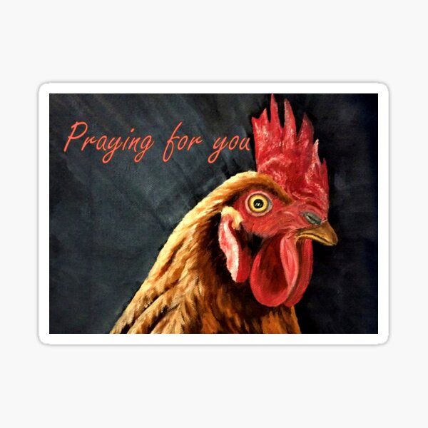 Little Red Hen - Praying for You Card Sticker