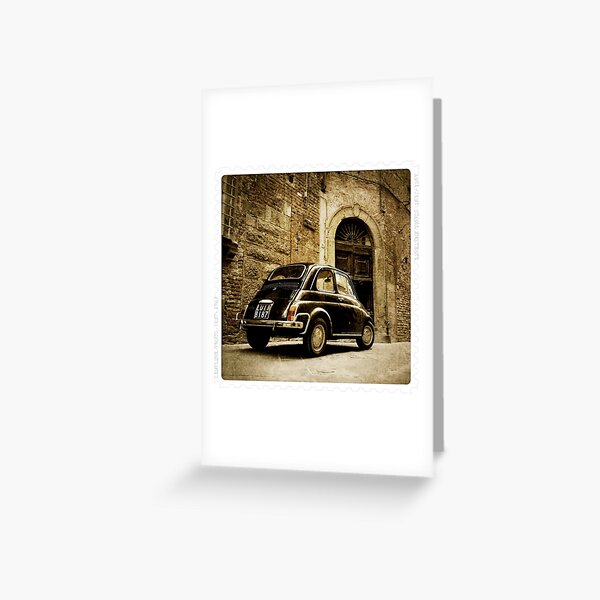 Fiat 500 à Lucca. Italie Carte de vœux