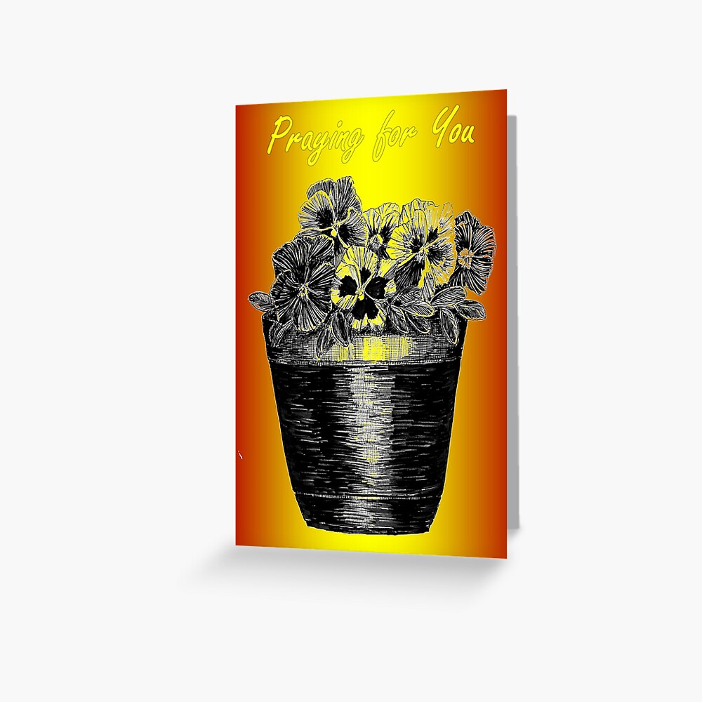 Pansies in a Pot - Praying for You Card Greeting Card