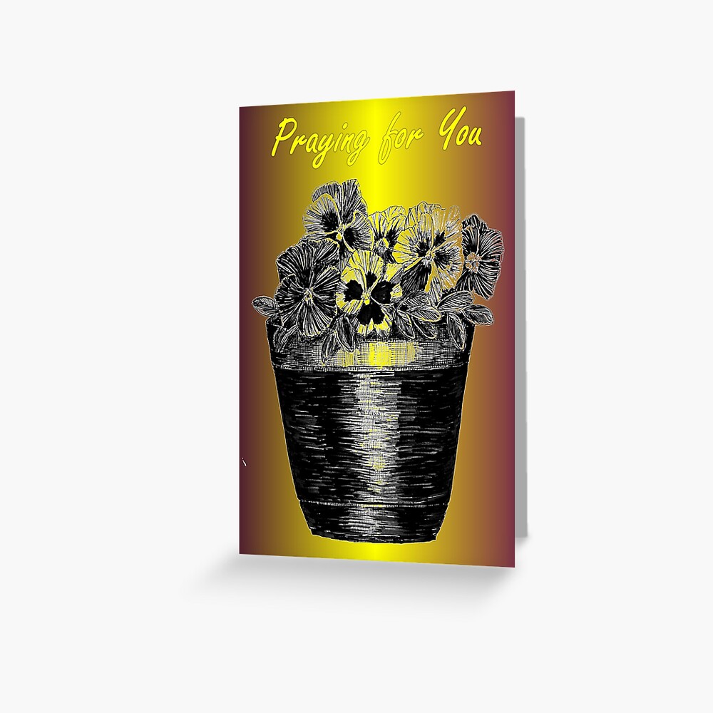 Pansies in a Pot - Praying for You Card Greeting Card