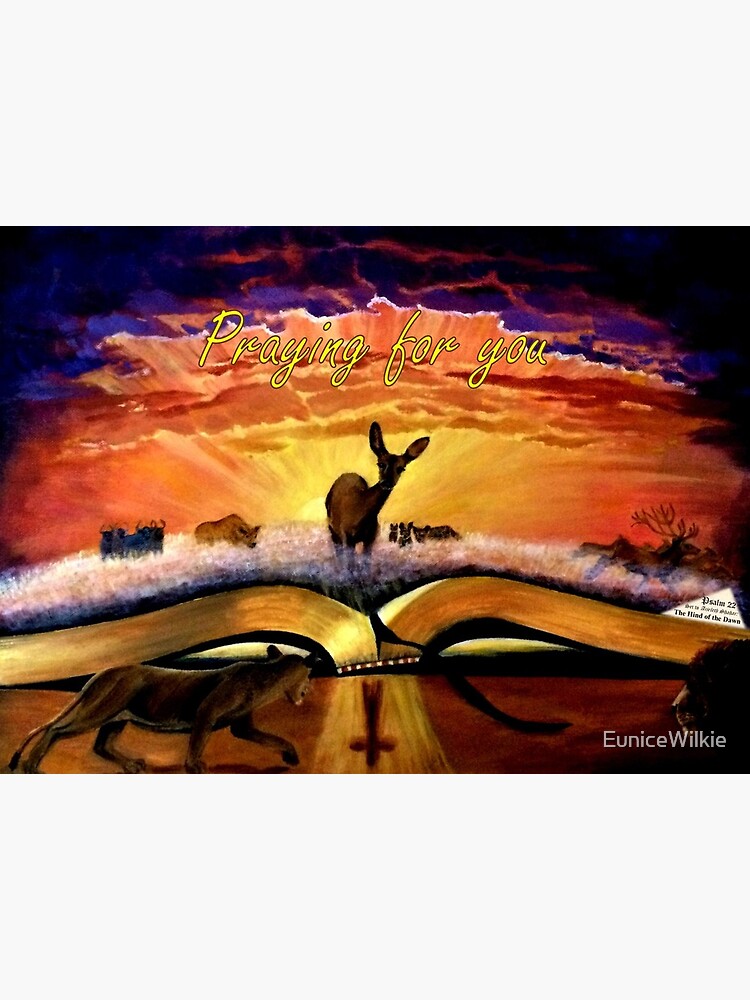 Thumbnail 2 of 2, Greeting Card, The Hind of the Dawn - Psalm 22 - Praying for You Card designed and sold by EuniceWilkie.