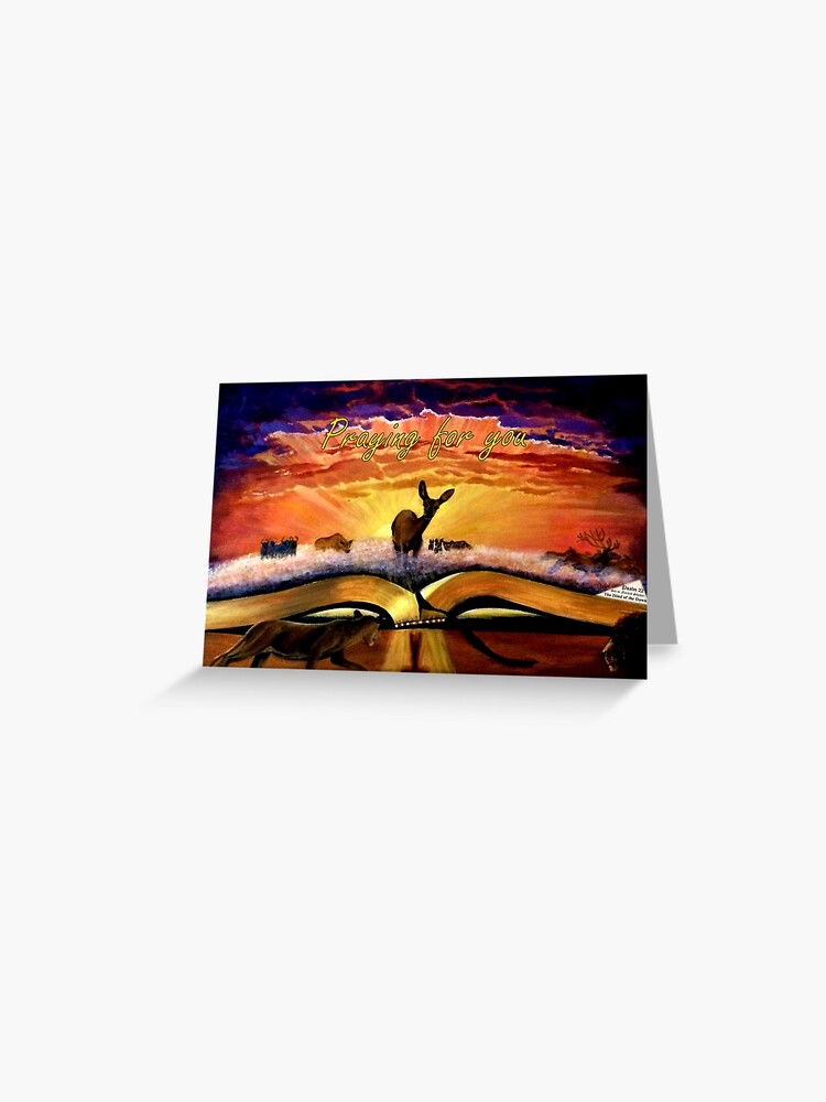 Thumbnail 1 of 2, Greeting Card, The Hind of the Dawn - Psalm 22 - Praying for You Card designed and sold by EuniceWilkie.