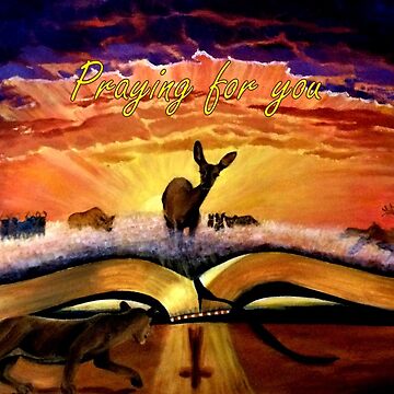 Artwork thumbnail, The Hind of the Dawn - Psalm 22 - Praying for You Card by EuniceWilkie