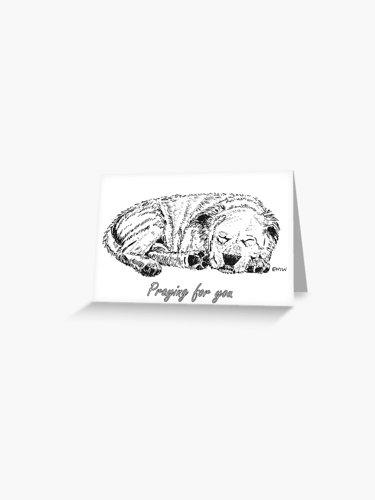 Thumbnail 1 of 2, Greeting Card, Let Sleeping Dogs Lie - Praying for You Card designed and sold by EuniceWilkie.