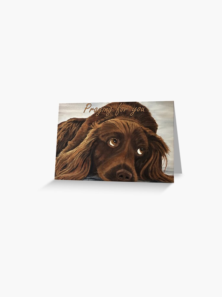 Thumbnail 1 of 2, Greeting Card, Spaniel Appeal - Praying for You Card designed and sold by EuniceWilkie.