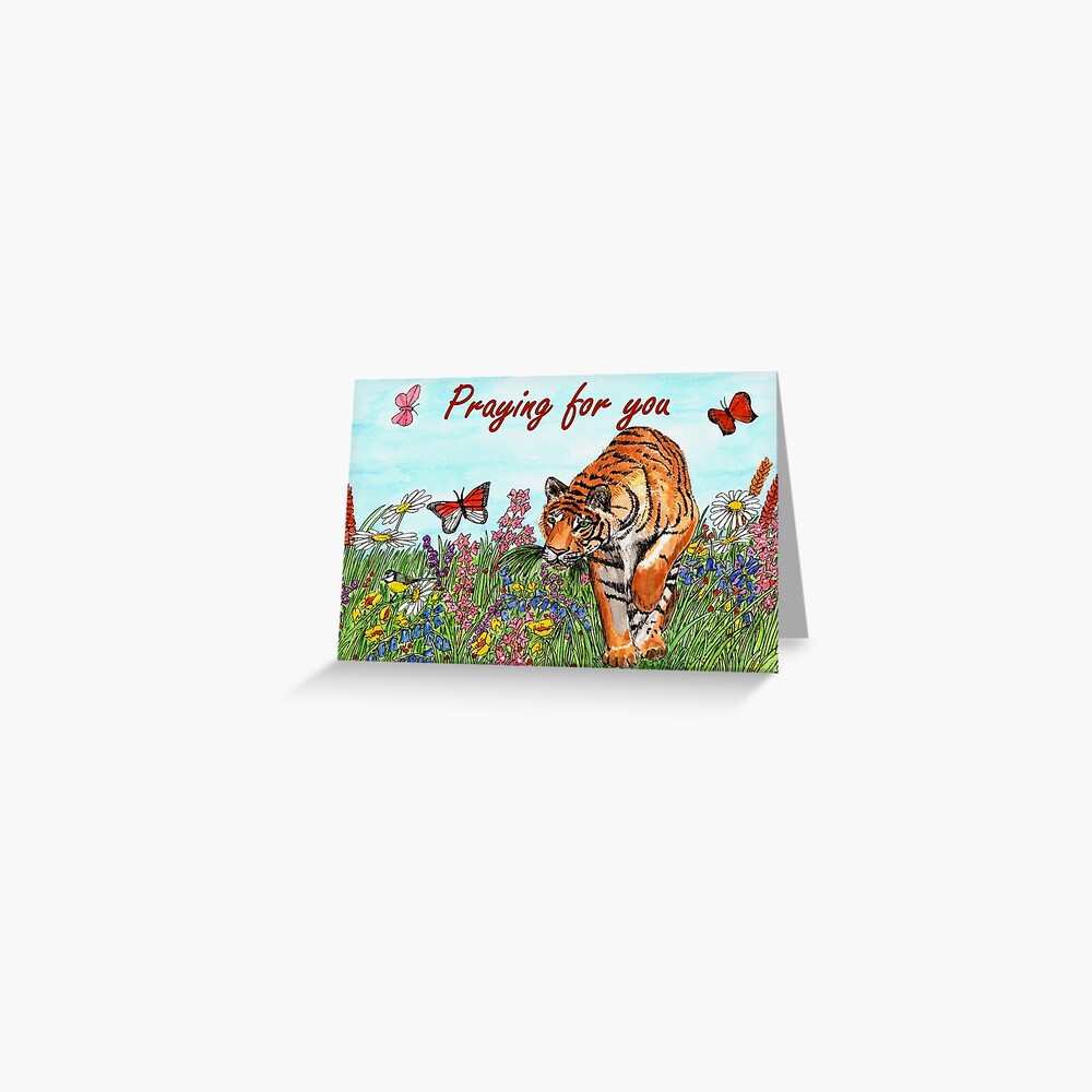 Tiger in a Perfect World - Praying for You Card Greeting Card