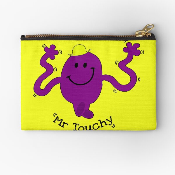 Funny Mr Touchy Shirt - Mr Touchy t shirt - Mr Touchy t-shirt - Funny Mr Men Parody - Fun Mr Men Touchy Guy Shirt Zipper Pouch