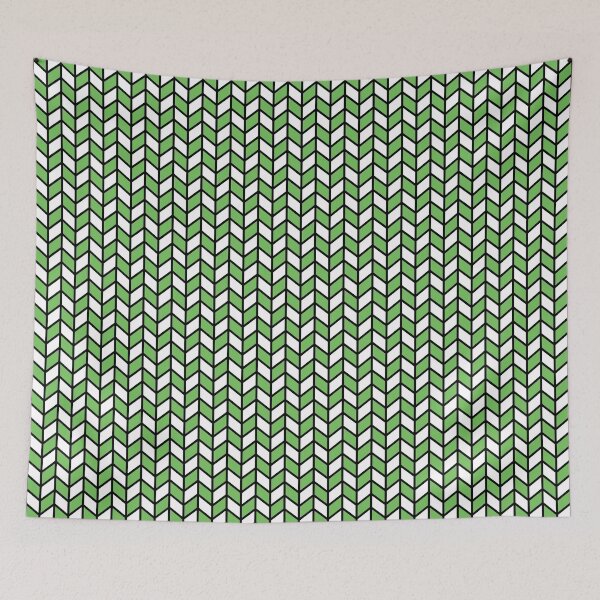 Aperçu de l'œuvre Motif géométrique: chevron: blanc / vert créée et vendue par Red Wolf.