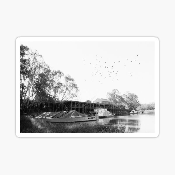 Item preview, Echuca Wharf Old barge and Paddlesteamer designed and sold by Colin Leal.