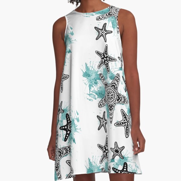 Starfish Splash A-Line Dress