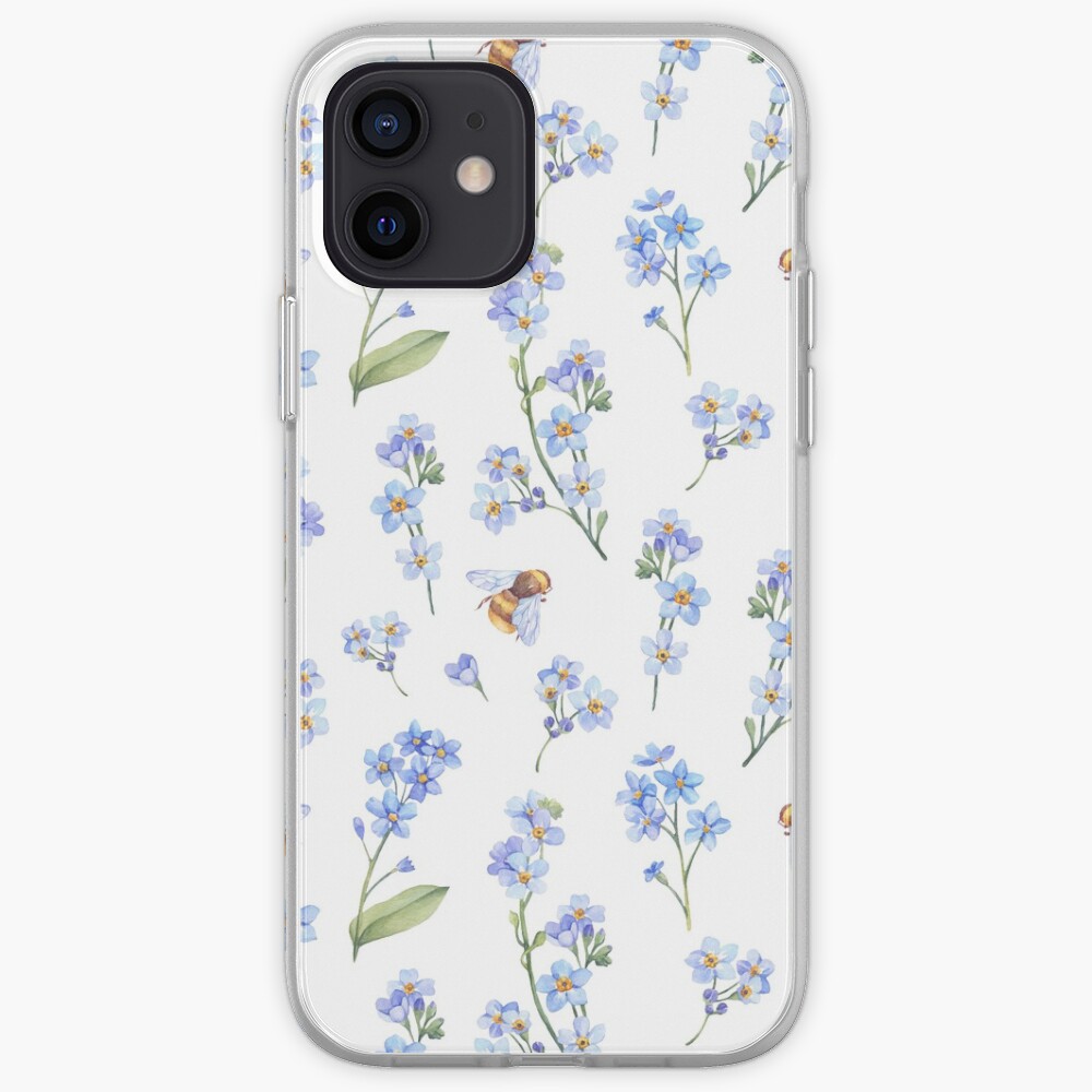 Cute hand painted brown bee lavender watercolor floral iPhone Case & Cover