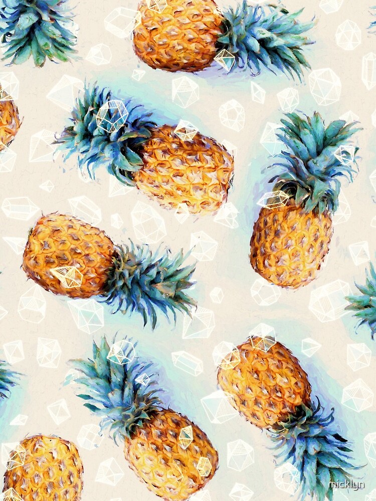 Thumbnail 3 of 3, Drawstring Bag, Pineapples + Crystals designed and sold by micklyn.
