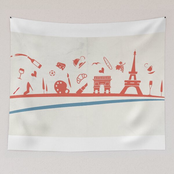Item preview, france flag symbol element with aeroplane. illustration designed and sold by Doomko.