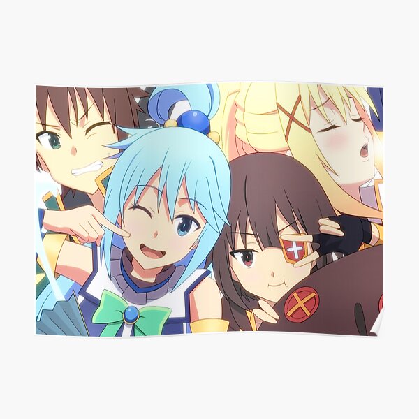 Konosuba - Aqua / Kazuma / Darkness / Megumin Poster