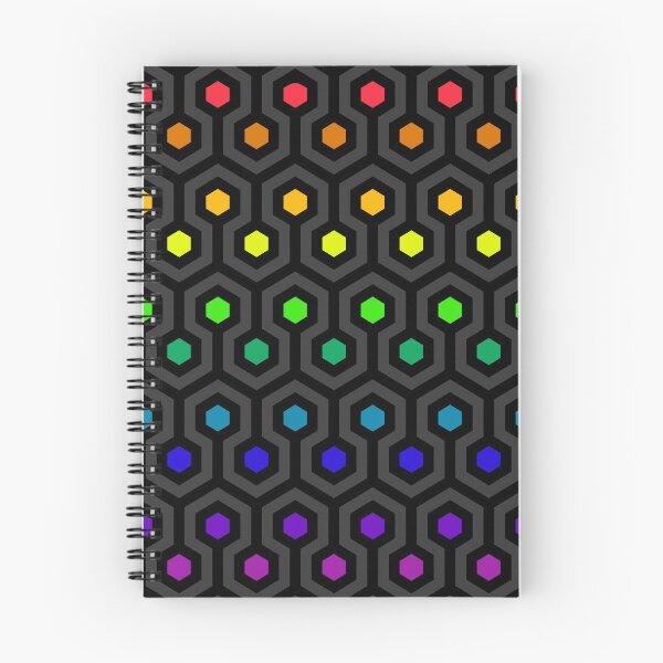 Item preview, Geometric Pattern: Looped Hexagons: Rainbow Dark designed and sold by Red Wolf.