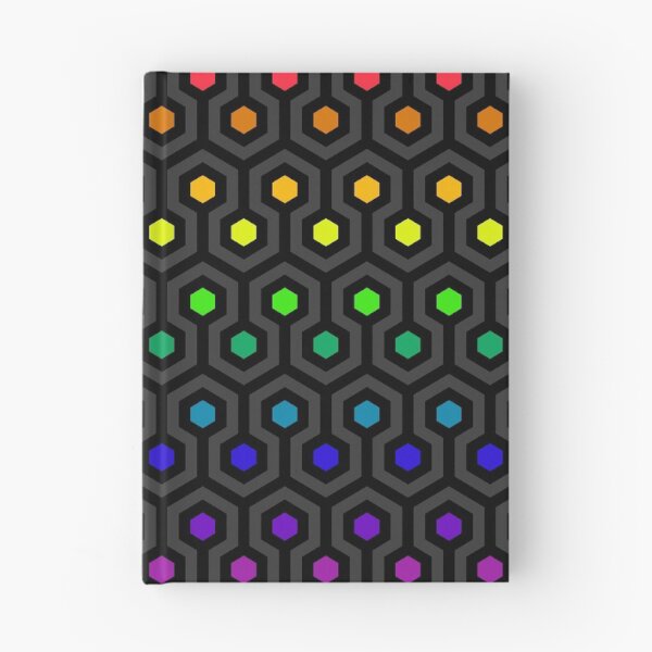 Item preview, Geometric Pattern: Looped Hexagons: Rainbow Dark designed and sold by Red Wolf.