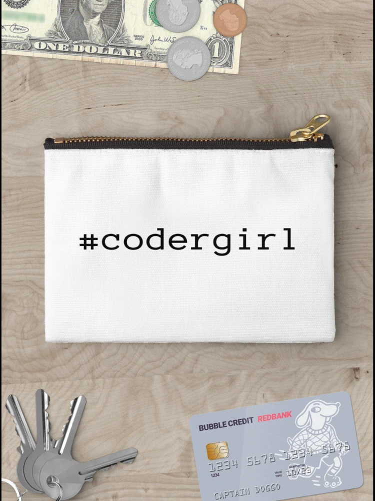Thumbnail 3 of 4, Zipper Pouch, Coder Girl designed and sold by KeepOnCoding.