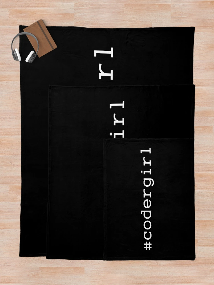 Thumbnail 5 of 6, Throw Blanket, Coder Girl designed and sold by KeepOnCoding.