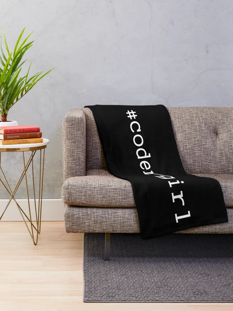 Thumbnail 2 of 6, Throw Blanket, Coder Girl designed and sold by KeepOnCoding.