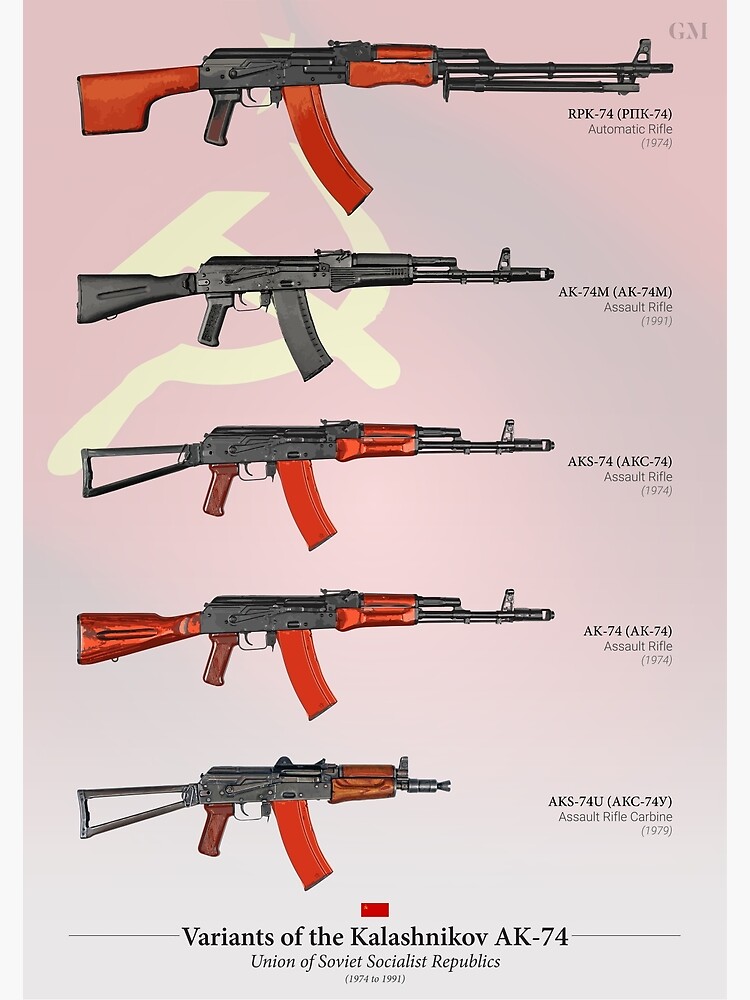 Variants Of The Kalashnikov Ak 74 Postcard By Nothinguntried Redbubble