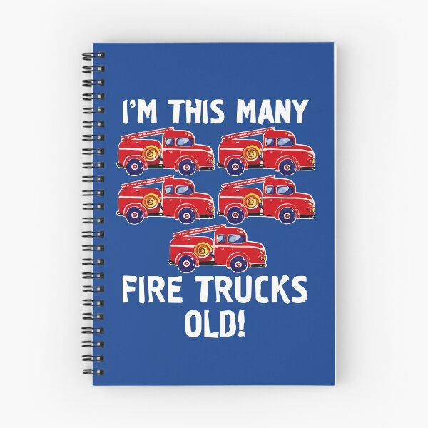Item preview, Fifth Birthday Firetruck Boys I'm this many firetrucks old 5th Birthday gift for 5 years old boy designed and sold by alenaz.
