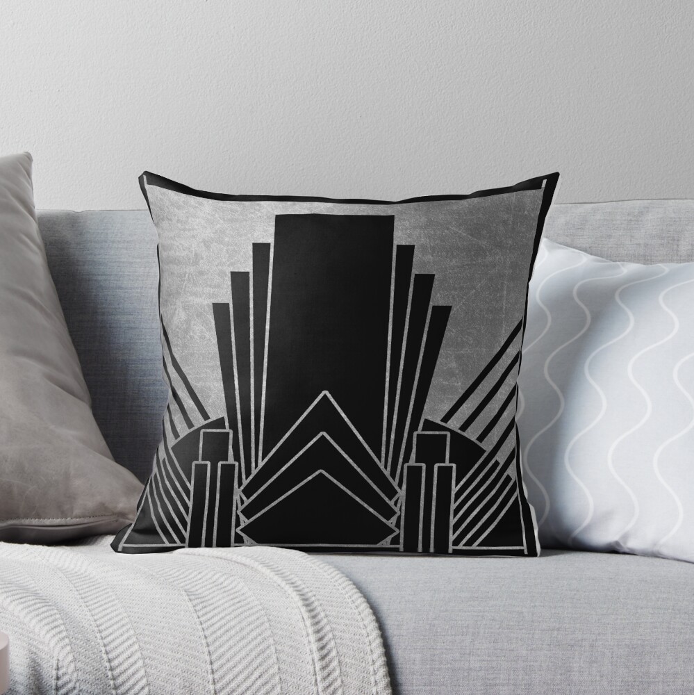 Silber Art-Deco-Design Dekokissen