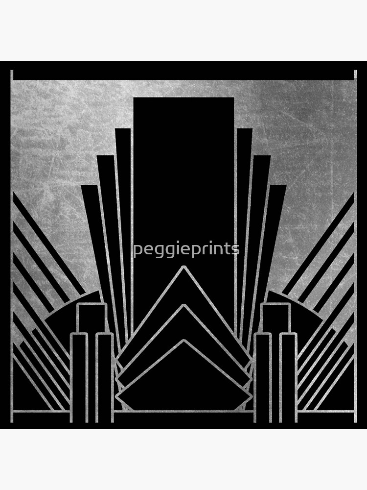 Silver art deco design by peggieprints