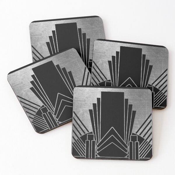 Item preview, Silver art deco design designed and sold by peggieprints.