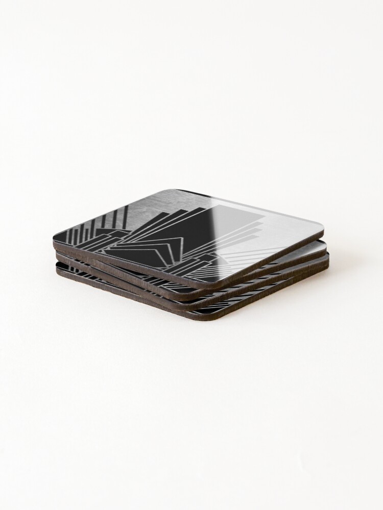Alternate view of Silver art deco design Coasters (Set of 4)