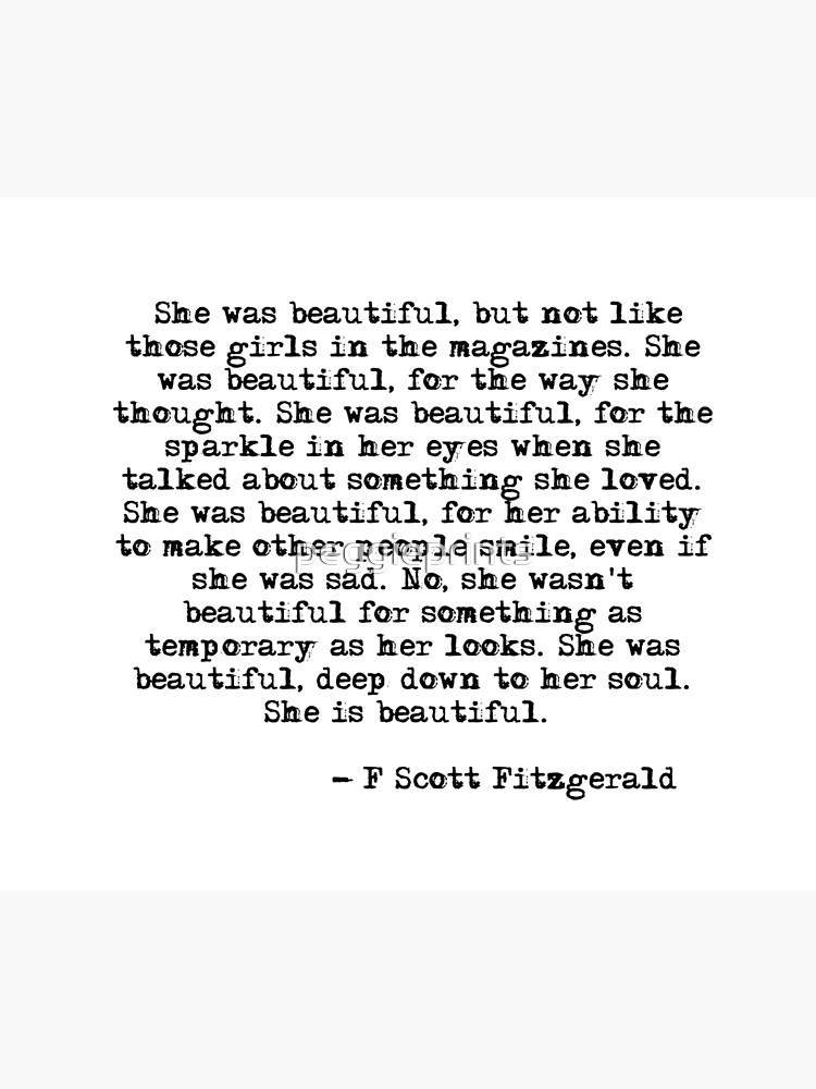 She was beautiful - F Scott Fitzgerald by peggieprints