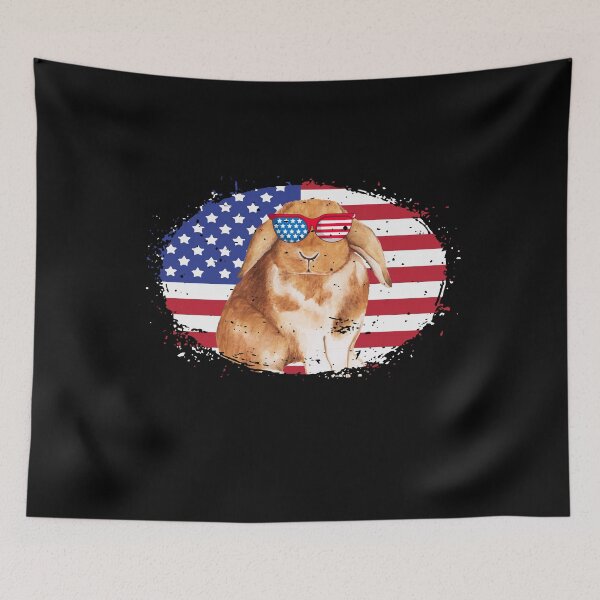 Item preview, Patriotic Bunny Rabbit USA Grunge Flag designed and sold by LemoBoy.