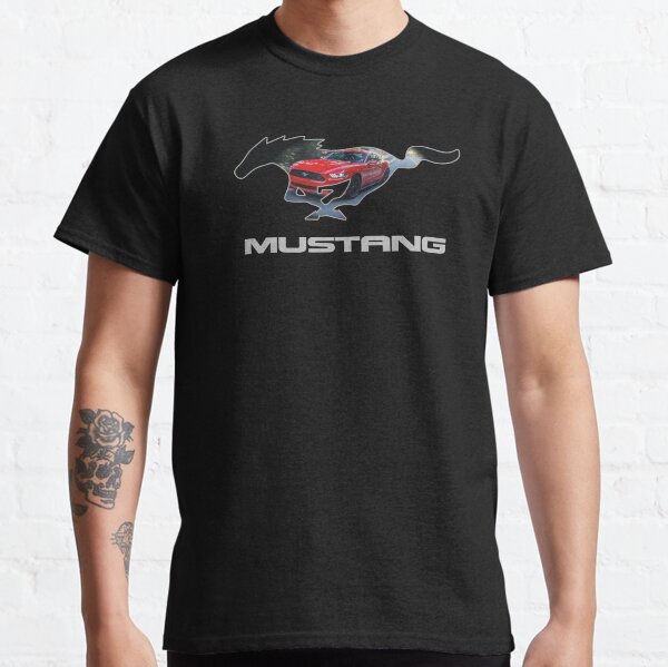 Création de logo Ford Mustang (rouge sur noir) T-shirt classique