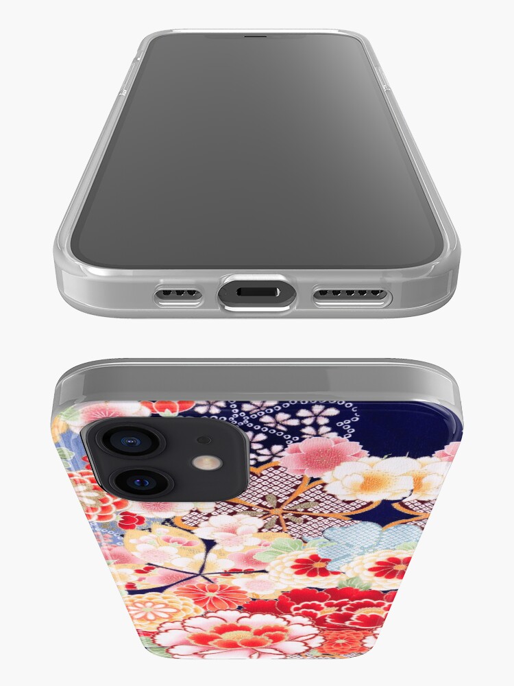 Alternate view of ANTIQUE JAPANESE FLOWERS Pink White Wild Roses Kimono Style Floral iPhone Case & Cover