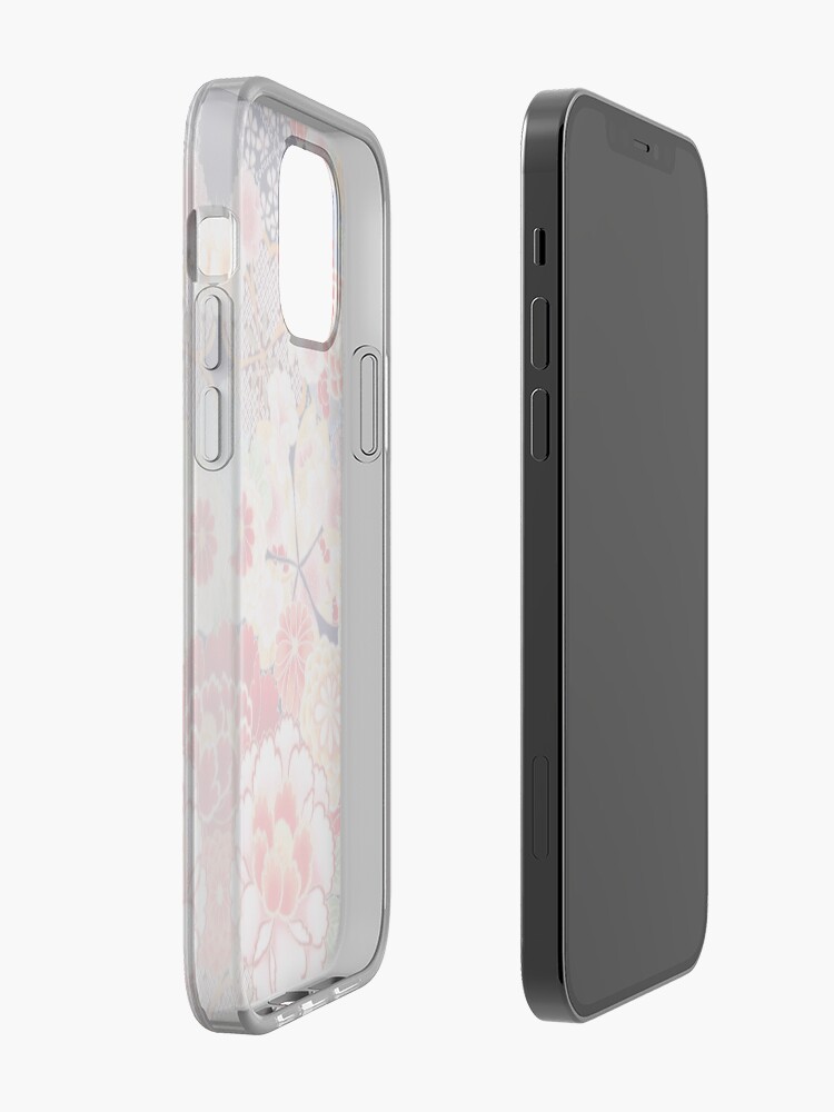Alternate view of ANTIQUE JAPANESE FLOWERS Pink White Wild Roses Kimono Style Floral iPhone Case & Cover