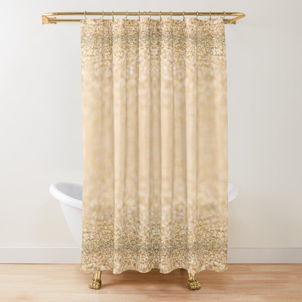 Soft Gold Faux Glitter Sparkles Shower Curtain For Sale By Pldesign