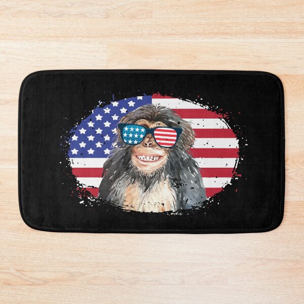 Item preview, Patriotic Chimpanzee Monkey USA Grunge Flag designed and sold by LemoBoy.