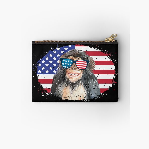 Item preview, Patriotic Chimpanzee Monkey USA Grunge Flag designed and sold by LemoBoy.