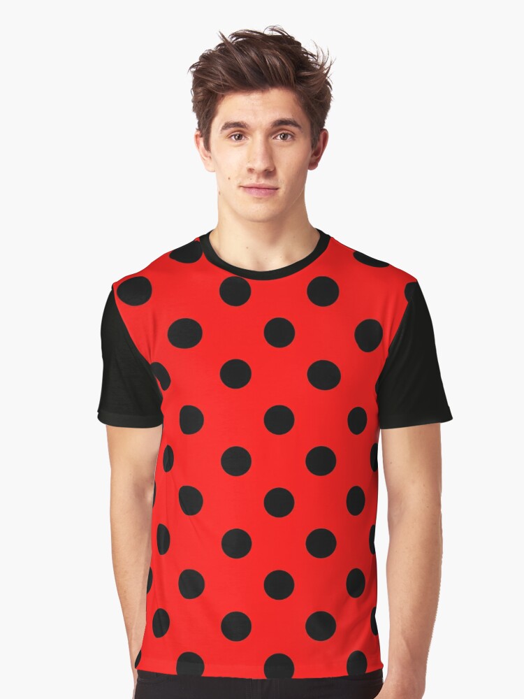 red polka dot shirt outfit