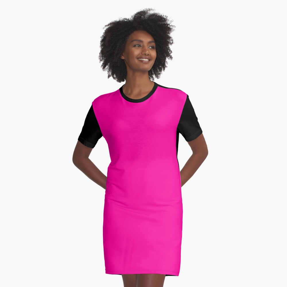 neon pink t shirt dress