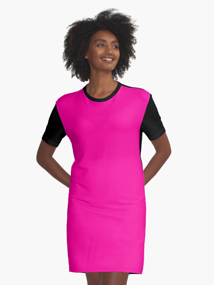 pink neon t shirt dress